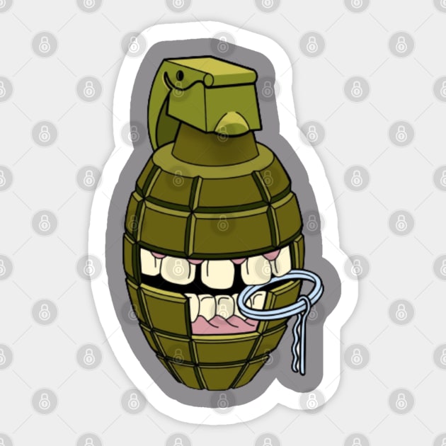 Matt Holt Art Grenade Sticker by Sacred Heart Art